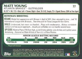 2011 Bowman Draft Picks & Prospects #77 Matt Young Back
