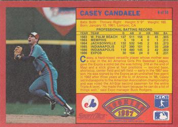 1987 Sportflics Rookies I #6 Casey Candaele Back