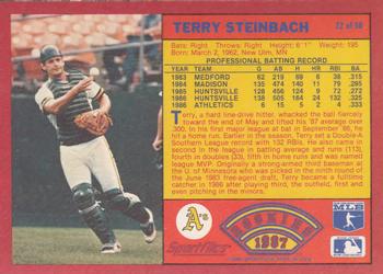 1987 Sportflics Rookies I #22 Terry Steinbach Back