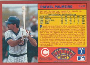 1987 Sportflics Rookies II #32 Rafael Palmeiro Back