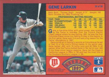 1987 Sportflics Rookies II #34 Gene Larkin Back