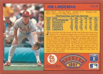 1987 Sportflics Rookies II #43 Jim Lindeman Back