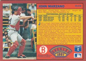 1987 Sportflics Rookies II #49 John Marzano Back