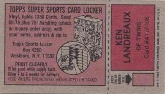 1981 Topps Scratch-Offs #41 Ken Landreaux Back