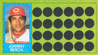 1981 Topps Scratch-Offs #64 Johnny Bench Front