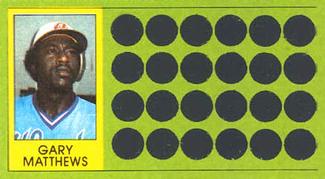1981 Topps Scratch-Offs #76 Gary Matthews Front
