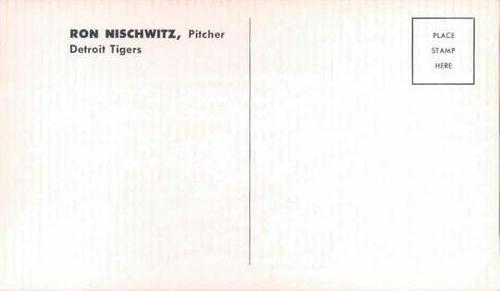 1962 Ford Detroit Tigers Postcards #NNO Ron Nischwitz Back