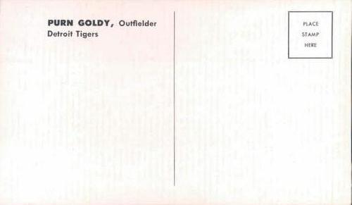 1962 Ford Detroit Tigers Postcards #NNO Purn Goldy Back