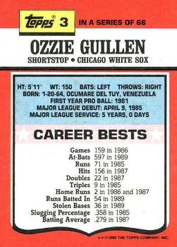 1990 Topps TV All-Stars #3 Ozzie Guillen Back
