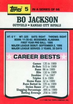 1990 Topps TV All-Stars #5 Bo Jackson Back