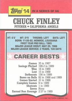 1990 Topps TV All-Stars #14 Chuck Finley Back