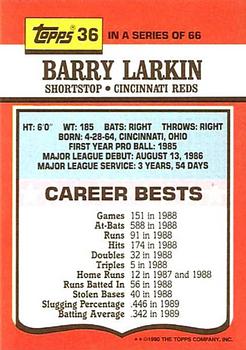1990 Topps TV All-Stars #36 Barry Larkin Back