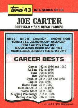 1990 Topps TV All-Stars #43 Joe Carter Back