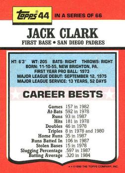 1990 Topps TV All-Stars #44 Jack Clark Back