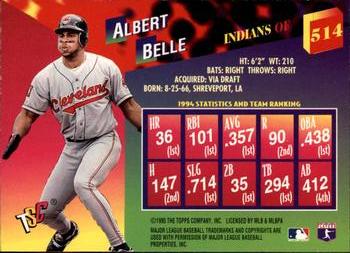 1995 Stadium Club - Super Team World Series #514 Albert Belle Back