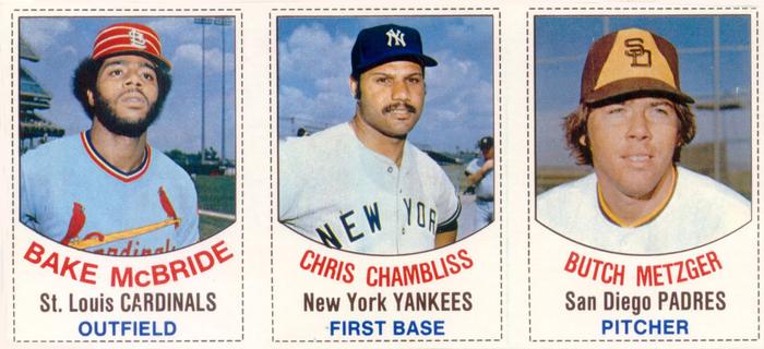 1977 Hostess - Panels #97-99 Bake McBride / Chris Chambliss / Butch Metzger Front