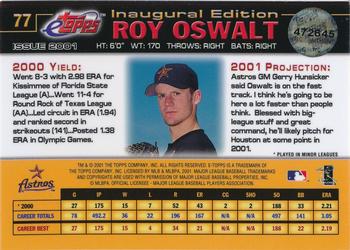 2001 Topps eTopps #77 Roy Oswalt Back