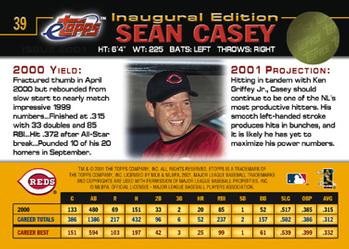 2001 Topps eTopps #39 Sean Casey Back