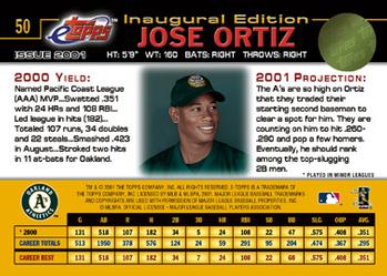 2001 Topps eTopps #50 Jose Ortiz Back
