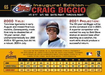 2001 Topps eTopps #65 Craig Biggio Back
