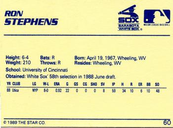 1989 Star #60 Ron Stephens Back