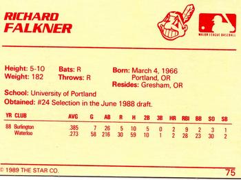 1989 Star #75 Richard Falkner Back