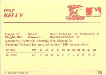 1989 Star #89 Pat Kelly Back