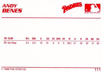 1989 Star #111 Andy Benes Back