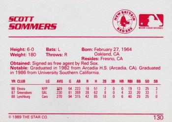 1989 Star #130 Scott Sommers Back