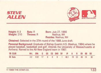 1989 Star #133 Steve Allen Back