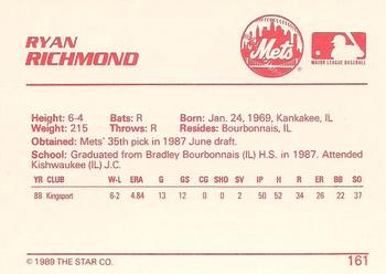1989 Star #161 Ryan Richmond Back