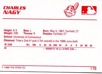 1989 Star #178 Charles Nagy Back