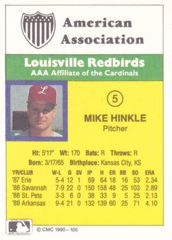 1990 CMC #105 Mike Hinkle Back