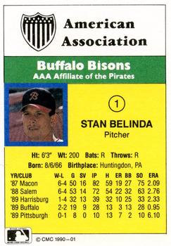1990 CMC #1 Stan Belinda Back