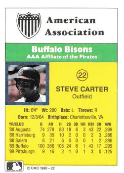 1990 CMC #22 Steve Carter Back