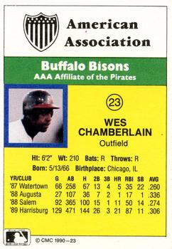 1990 CMC #23 Wes Chamberlain Back