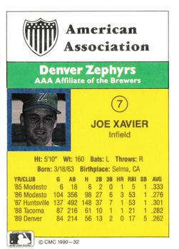1990 CMC #32 Joe Xavier Back