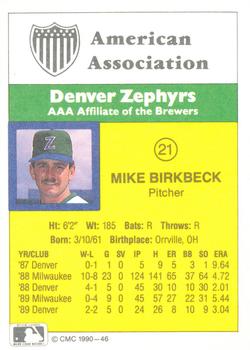 1990 CMC #46 Mike Birkbeck Back