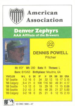 1990 CMC #47 Dennis Powell Back