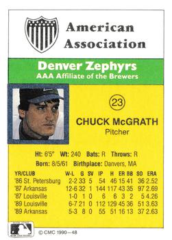 1990 CMC #48 Chuck McGrath Back