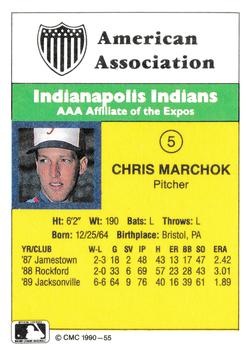 1990 CMC #55 Chris Marchok Back