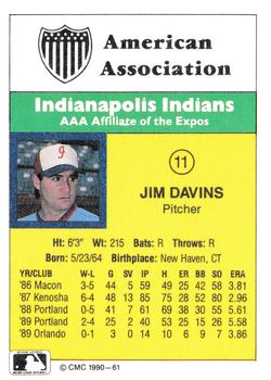 1990 CMC #61 Jim Davins Back