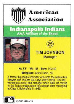 1990 CMC #75 Tim Johnson Back
