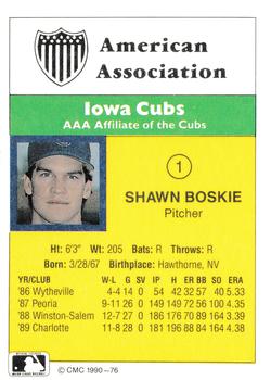 1990 CMC #76 Shawn Boskie Back