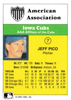 1990 CMC #82 Jeff Pico Back