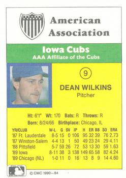 1990 CMC #84 Dean Wilkins Back