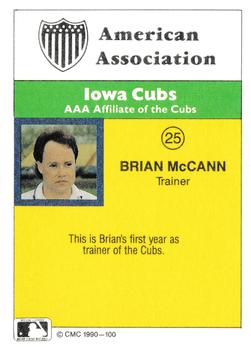 1990 CMC #100 Brian McCann Back