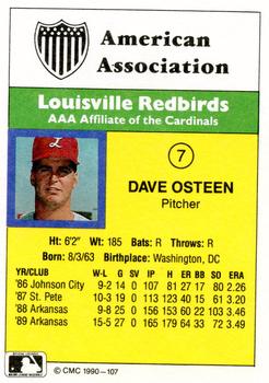 1990 CMC #107 Dave Osteen Back