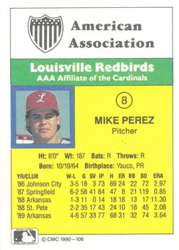 1990 CMC #108 Mike Perez Back