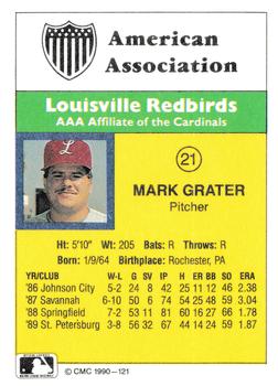 1990 CMC #121 Mark Grater Back